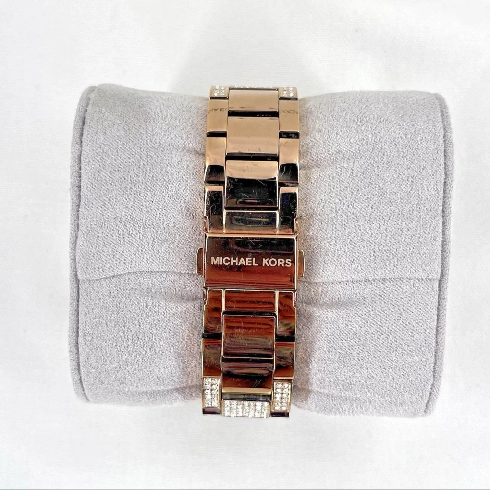 Michael Kors MK6452 Wren Rose Gold Pave Glitz StainlessSteel Women's Wrist Watch
